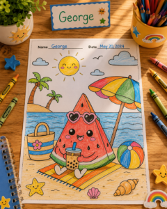 summer coloring pages watermelon