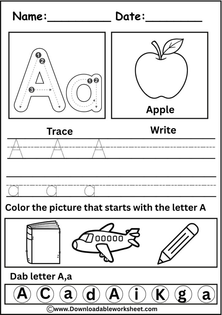 Letter A Worksheet