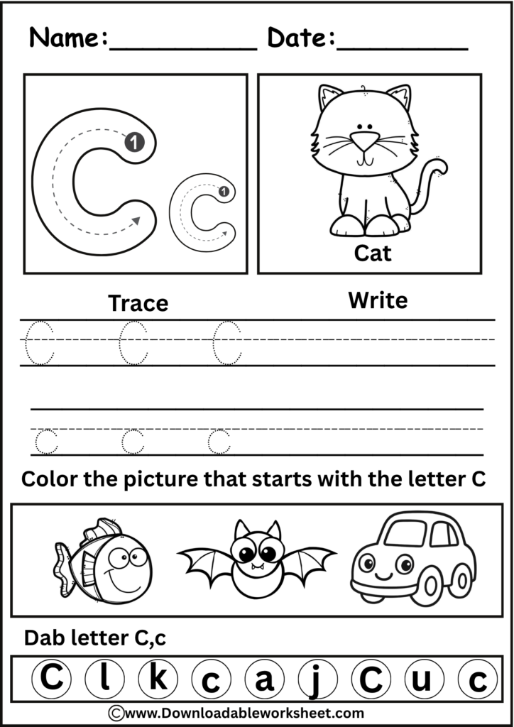 Letter C Worksheet
