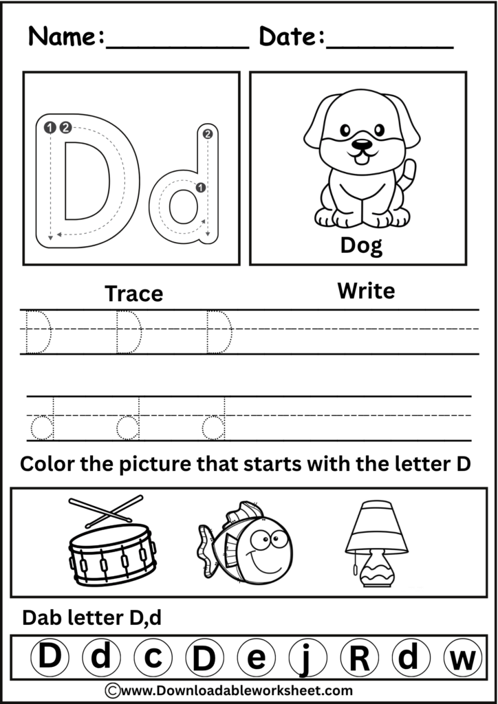 Letter D Worksheet