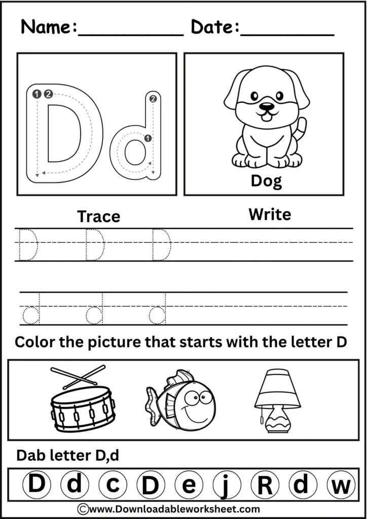 Letter D Worksheet