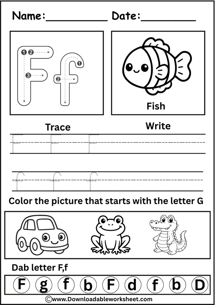 Letter F Worksheet