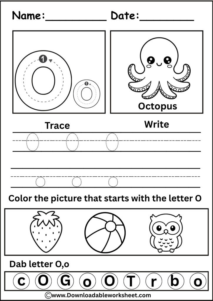 Letter O Worksheet