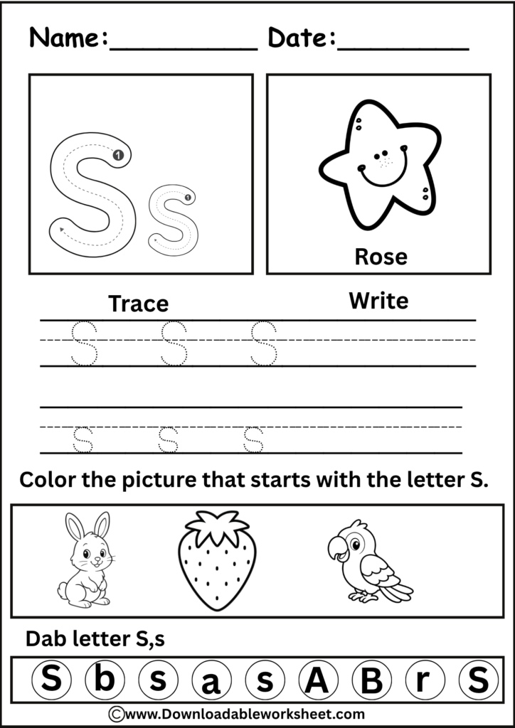 Letter S Worksheet