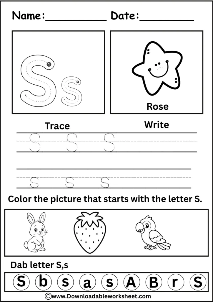 Letter S Worksheet