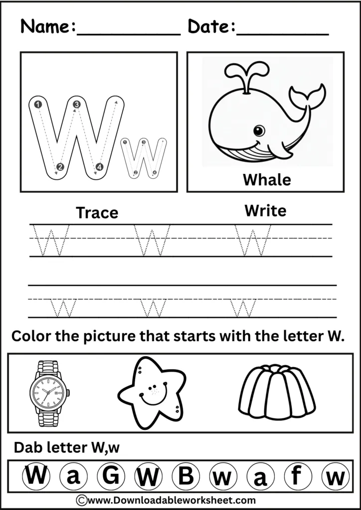 Letter W Worksheet