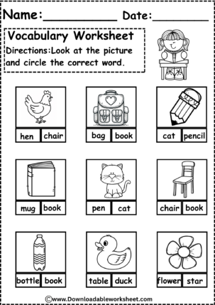 circle the correct word worksheet