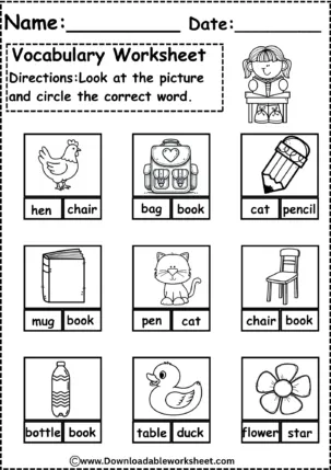 circle the correct word worksheet