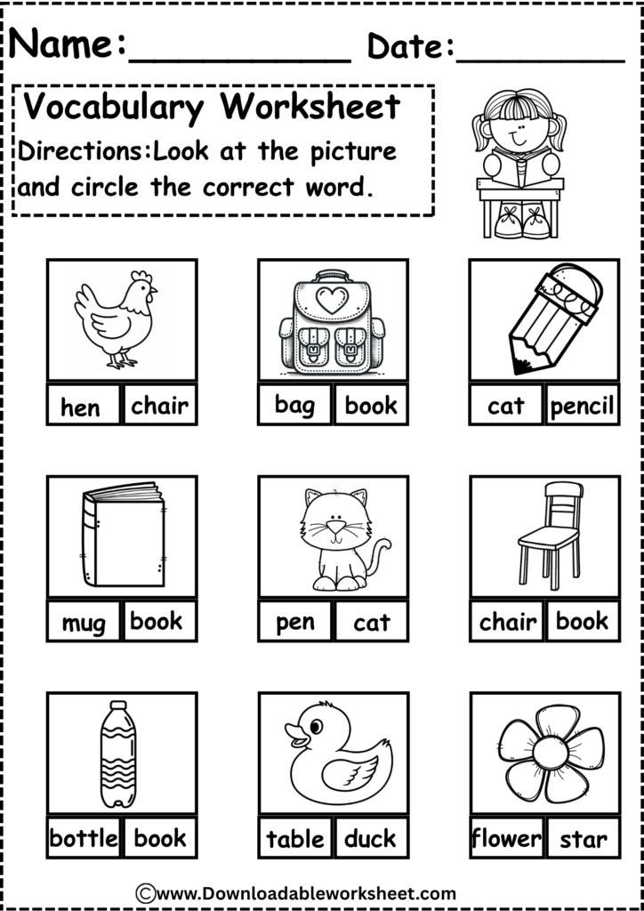 circle the correct word worksheet