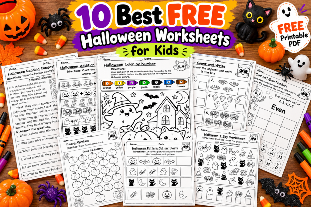 Halloween Worksheets for Kindergarten