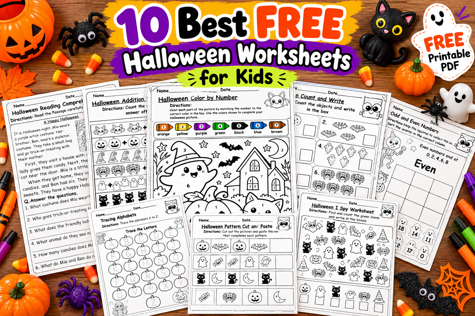 Halloween Worksheets for Kindergarten