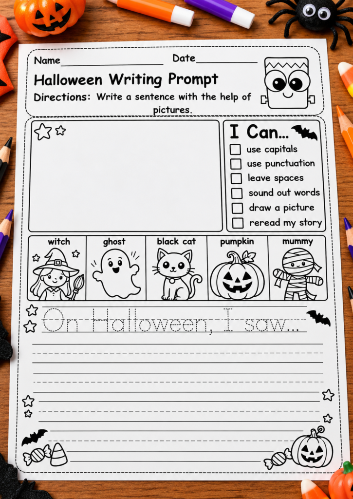 Halloween Writing Prompts Worksheet
